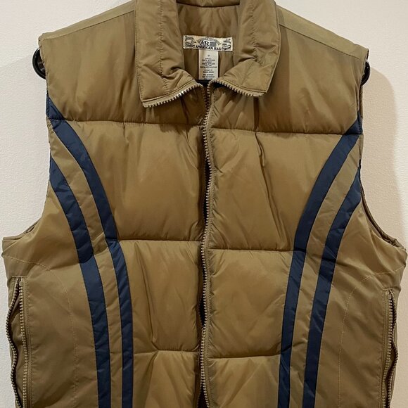 Vintage American Rag Cie Ski Puffer Vest Olive Navy Size Small 80s Look - Picture 1 of 8